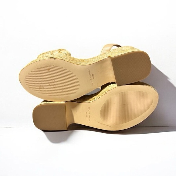 🌻NEW Marc Fisher Boho Steel Raffia Block Heel Sandal Size 9.5 - Picture 8 of 10